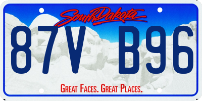 SD license plate 87VB96