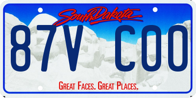 SD license plate 87VC00