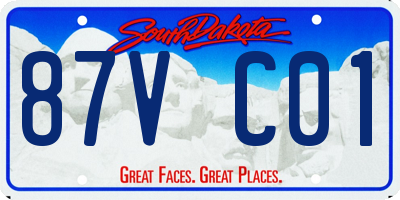 SD license plate 87VC01