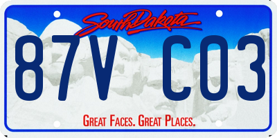 SD license plate 87VC03