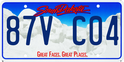 SD license plate 87VC04