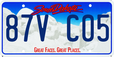 SD license plate 87VC05