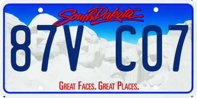 SD license plate 87VC07