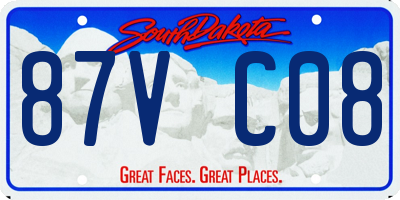 SD license plate 87VC08