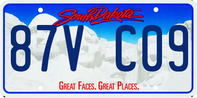 SD license plate 87VC09