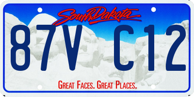 SD license plate 87VC12