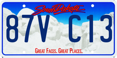SD license plate 87VC13