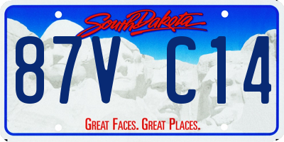 SD license plate 87VC14