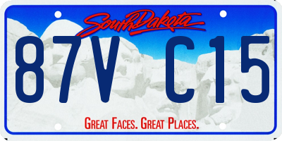 SD license plate 87VC15