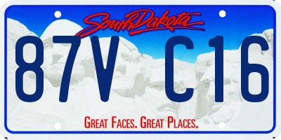 SD license plate 87VC16