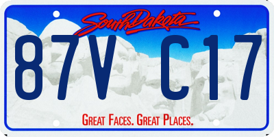 SD license plate 87VC17