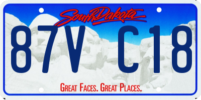 SD license plate 87VC18