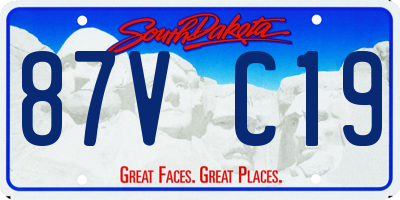 SD license plate 87VC19
