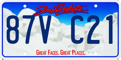 SD license plate 87VC21