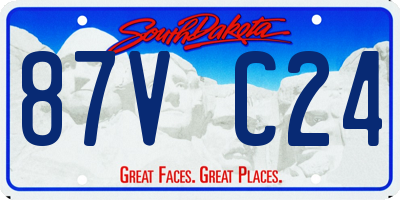 SD license plate 87VC24