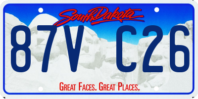 SD license plate 87VC26