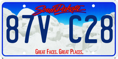 SD license plate 87VC28