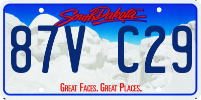 SD license plate 87VC29