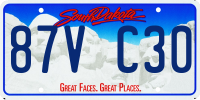 SD license plate 87VC30