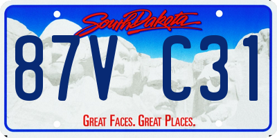SD license plate 87VC31