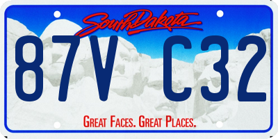SD license plate 87VC32
