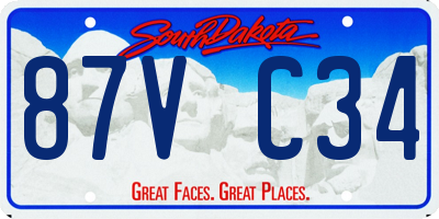SD license plate 87VC34