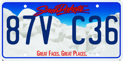 SD license plate 87VC36