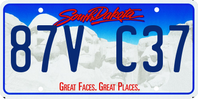 SD license plate 87VC37