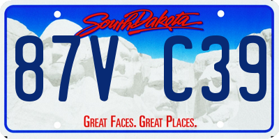 SD license plate 87VC39