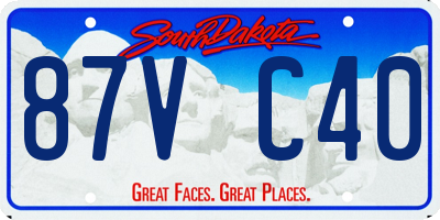 SD license plate 87VC40