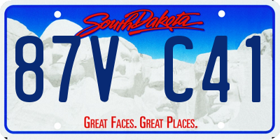 SD license plate 87VC41