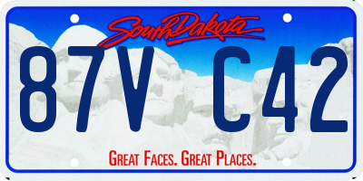 SD license plate 87VC42