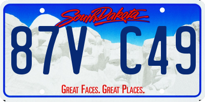 SD license plate 87VC49