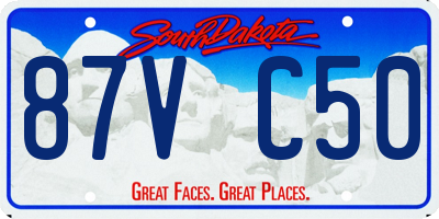 SD license plate 87VC50