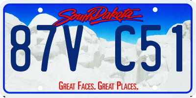SD license plate 87VC51