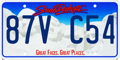 SD license plate 87VC54
