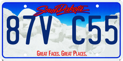 SD license plate 87VC55