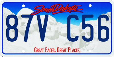 SD license plate 87VC56