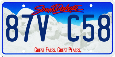 SD license plate 87VC58