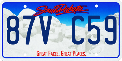 SD license plate 87VC59