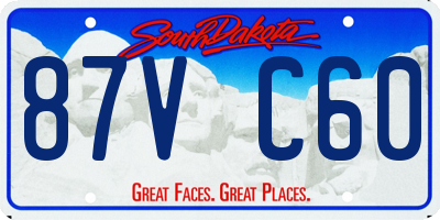 SD license plate 87VC60