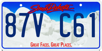 SD license plate 87VC61