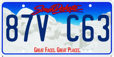 SD license plate 87VC63