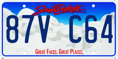 SD license plate 87VC64