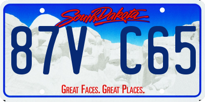 SD license plate 87VC65