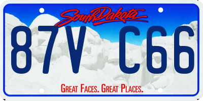 SD license plate 87VC66