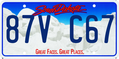 SD license plate 87VC67
