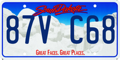 SD license plate 87VC68