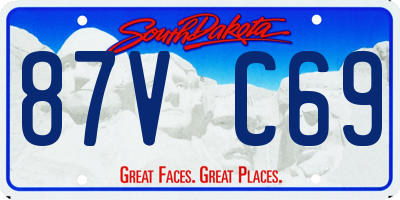 SD license plate 87VC69