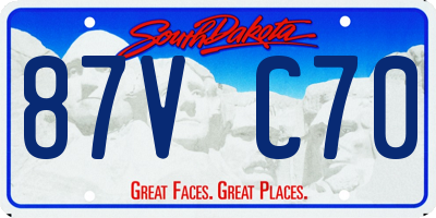SD license plate 87VC70